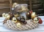 Preview: Adventskranz Adventsgesteck Igel Glitzer ADV2109 - gold, braun