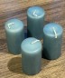 Preview: 4 Kerzen 75mm x 40mm TÜRKIS / PETROL