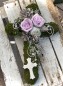 Preview: Grabschmuck, Allerheiligengesteck, Kreuz FH0009 - Moos - Rosen