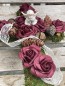 Preview: Grabschmuck, Allerheiligengesteck, Kreuz FH0014 - Moos - Rosen mauve mit Engel