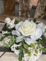Preview: Grabschmuck, Allerheiligengesteck, Herz FH0015 - Rosen schwarz weiß Engel