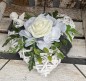 Preview: Grabschmuck, Allerheiligengesteck, Herz FH0015 - Rosen schwarz weiß Engel