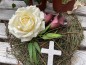 Preview: Grabschmuck, Allerheiligengesteck, Herz FH0029 - Rose - Cala - Kreuz