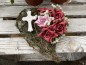 Preview: Grabschmuck, Allerheiligengesteck, Herz FH0032 - Rosen bordeaux & flieder - Kreuz