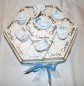 Preview: hellblaue Gastgeschenke Torte zur Geburt Taufe Junge GG0057