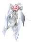 Preview: Kirchenschmuck Kirchbankschleife Stuhlschleife Hochzeit KS0024 weiss - rosa / Vintage - BOHO