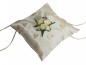 Preview: edles Ringkissen zur Hochzeit creme mit Taubenpaar & Rosen RK0020
