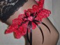 Preview: Strumpfband Hochzeit Fasching rot schwarz SB001