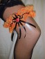 Preview: Strumpfband Hochzeit Fasching orange schwarz SB029