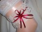 Preview: Strumpfband Hochzeit Fasching creme bordeaux SB048