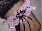 Preview: Strumpfband Hochzeit Fasching rosa schwarz SB055