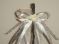 Preview: Antennenschleifen " Zoe " zur Hochzeit SCH0023 im 10er Set - weiß, silber