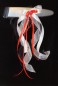 Preview: Antennenschleifen " Zoe " zur Hochzeit SCH0032 im 10er Set - weiss, rot