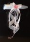 Preview: Antennenschleifen " Zoe " zur Hochzeit SCH0034 im 10er Set - weiss pink