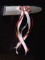 Preview: Antennenschleifen " Lena " zur Hochzeit SCH0037 im 25er Set - weiss, bordeaux