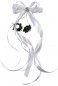 Preview: Antennenschleifen zur Hochzeit " Vivien " SCH0040 im 10er Set - weiss, silber