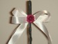 Preview: Antennenschleifen " Leni " zur Hochzeit SCH0046 im 25er Set - weiss, bordeaux
