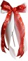 Preview: Antennenschleifen " Mary " zur Hochzeit SCH0125 im 10er Set - weiss, rot