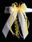 Preview: Antennenschleifen zur Hochzeit " HEART " SCH0130 im 10er Set - gelb, weiß