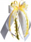 Preview: Antennenschleifen zur Hochzeit " HEART " SCH0130 im 10er Set - gelb, weiß