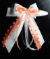 Preview: Antennenschleifen zur Hochzeit " HEART " SCH0133 im 10er Set - orange, aprikot, weiß