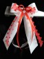 Preview: Antennenschleifen zur Hochzeit " HEART " SCH0136 im 10er Set - rot, weiß