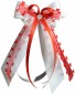 Preview: Antennenschleifen zur Hochzeit " HEART " SCH0136 im 10er Set - rot, weiß
