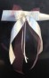 Preview: Antennenschleifen " Patricia " zur Hochzeit SCH0153 im 10er Set - creme Tüll bordeaux