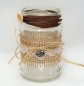 Preview: 5 Windlichter Vasen Hochzeit Tischdeko Herz Spitze Vintage Taufe Jute Kerzenhalter TD0072