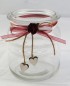 Preview: 2 x Windlicht Vase Hochzeit Tischdeko Herz Spitze Vintage Taufe Kommunion Kerzenhalter TD0082 bordeaux