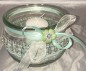 Preview: Windlichter zur Hochzeit mit Spitze TD0128 - 5 Stück Tischdekoration im Vintage Style mit Kerze - mintgrün