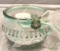 Preview: Windlichter zur Hochzeit mit Spitze TD0128 - 5 Stück Tischdekoration im Vintage Style mit Kerze - mintgrün