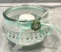 Preview: Windlichter zur Hochzeit mit Spitze TD0128 - 5 Stück Tischdekoration im Vintage Style mit Kerze - mintgrün