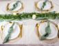 Mobile Preview: Tischläufer Musselin-Stoff 300 cm x 40 cm - TLeukalyptus - Farbe eukalyptus