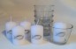 Mobile Preview: SET : 5 Kerzen & 5 Gläser Tischdekoration Hochzeit Taufe Kommunion Konfirmation VK010 Fisch