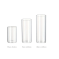Preview: Vermietung 3-tlg. Zylindervasen Set aus Glas zur Hochzeit - 10 cm, 15 cm & 20 cm  / 7 €