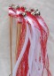 Preview: Wedding Wands mit Spitze rot weiß - 10 Stück