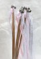 Preview: Wedding Wands mit Spitze weiß rosa - 10 Stück