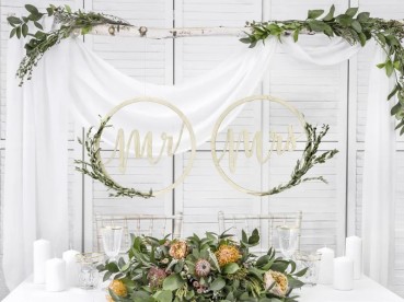 Preview: Stuhlschmuck, Mr & Mrs Schilder für Stühle freie Trauung Brautpaar Hochzeit