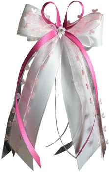 Antennenschleifen zur Hochzeit " HEART " SCH0133 im 10er Set - orange, aprikot, weiß