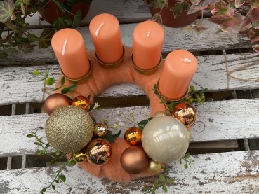 Adventskranz ADV2401 - orange, aprikot, gold