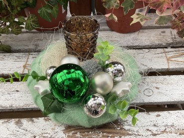 Adventskranz Adventsgesteck ADV2406 - mint, grau