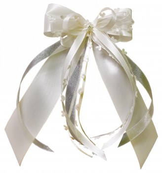 Antennenschleifen zur Hochzeit " HEART " SCH0131 im 10er Set - weiß