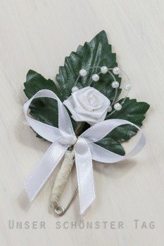Gästeanstecker "Lotte" zur Hochzeit im 10er Set AS0004 - weiß