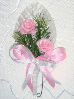 Gästeanstecker "Kate" zur Hochzeit im 10er Set AS0006 - rosa