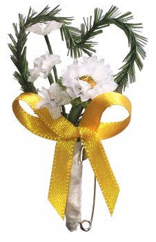 Gästeanstecker "Daisy" zur Hochzeit AS0008 - weiß, gelb, grün, Gänseblümchen