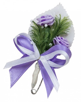 Gästeanstecker "Kate" zur Hochzeit im 10er Set AS0011 - flieder