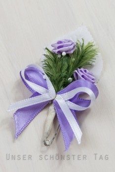 Gästeanstecker "Kate" zur Hochzeit im 10er Set AS0011 - flieder