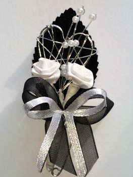 Gästeanstecker zur Hochzeit AS0021 im 10er Set Gothik - schwarz