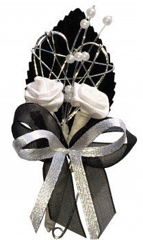 Gästeanstecker zur Hochzeit AS0021 im 10er Set Gothik - schwarz